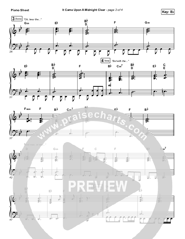 It Came Upon A Midnight Clear Piano Sheet (Tommee Profitt / Brooke)