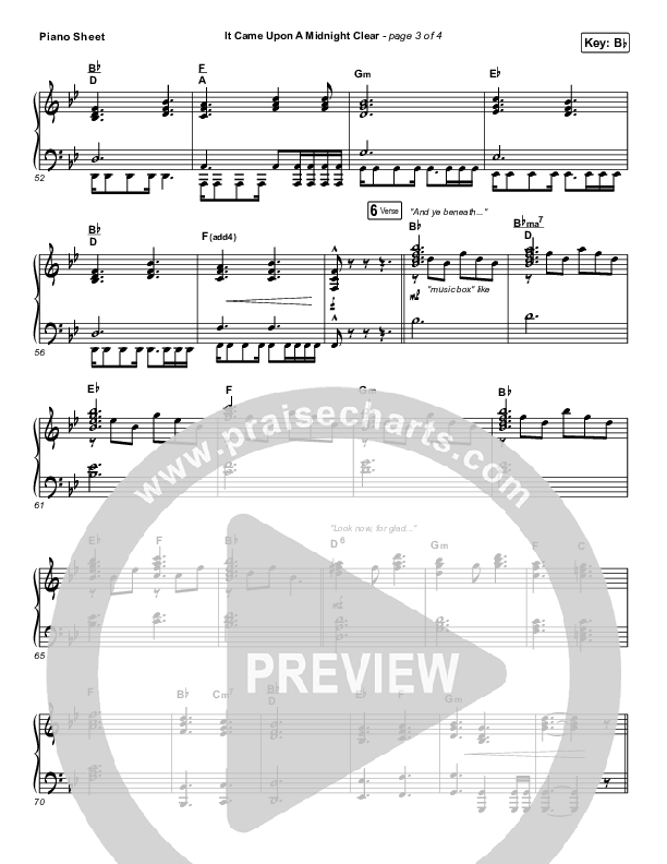 It Came Upon A Midnight Clear Piano Sheet (Tommee Profitt / Brooke)