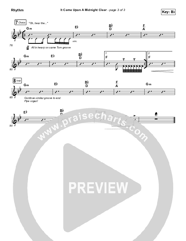 It Came Upon A Midnight Clear Rhythm Chart (Tommee Profitt / Brooke)