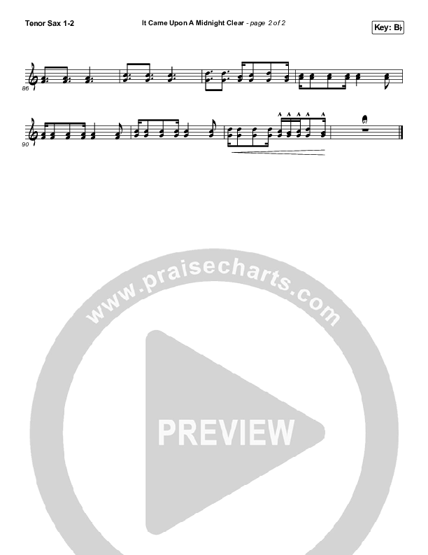 It Came Upon A Midnight Clear Tenor Sax 1/2 (Tommee Profitt / Brooke)