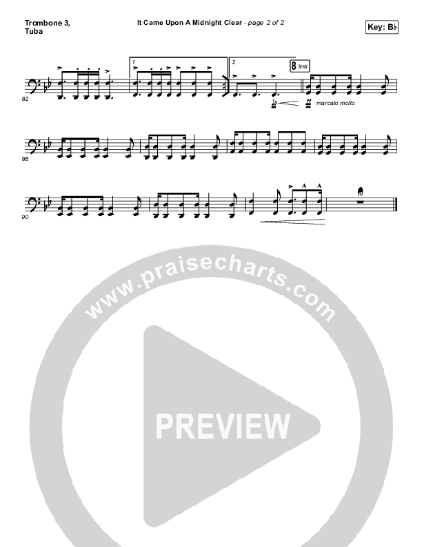 It Came Upon A Midnight Clear Trombone 3/Tuba (Tommee Profitt / Brooke)