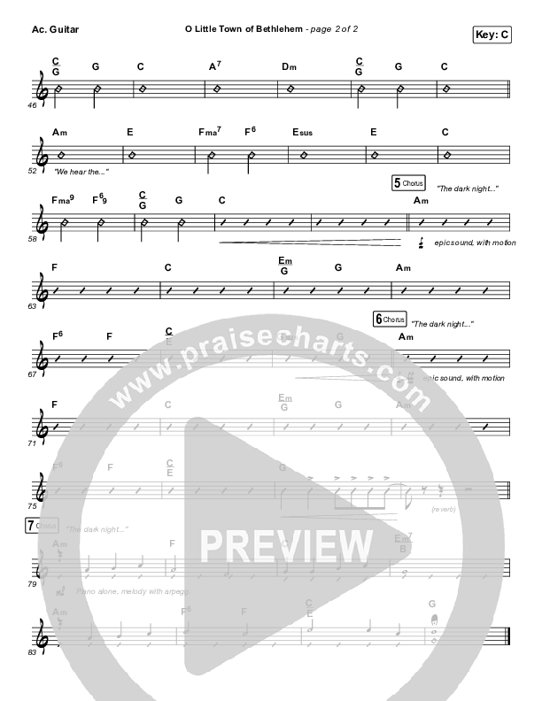 O Little Town Of Bethlehem Acoustic Guitar (Tommee Profitt / Rachael Lampa)