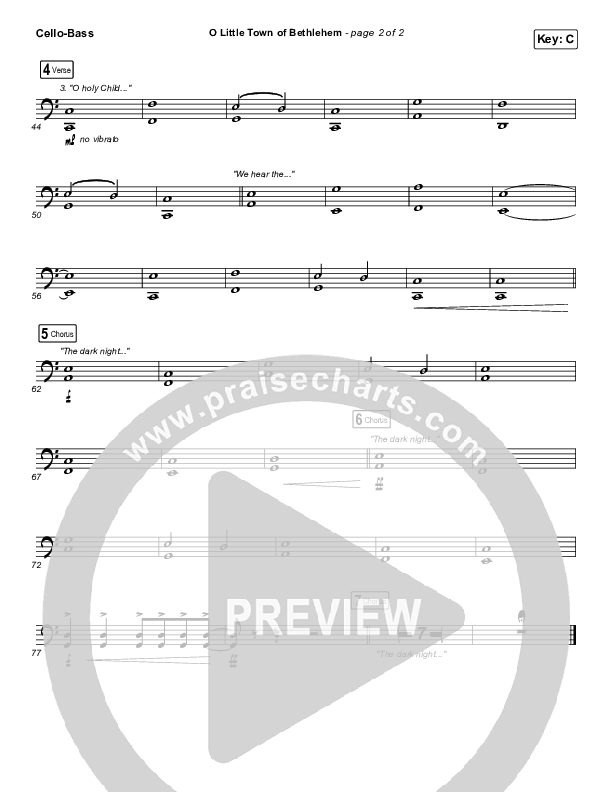 O Little Town Of Bethlehem Cello/Bass (Tommee Profitt / Rachael Lampa)