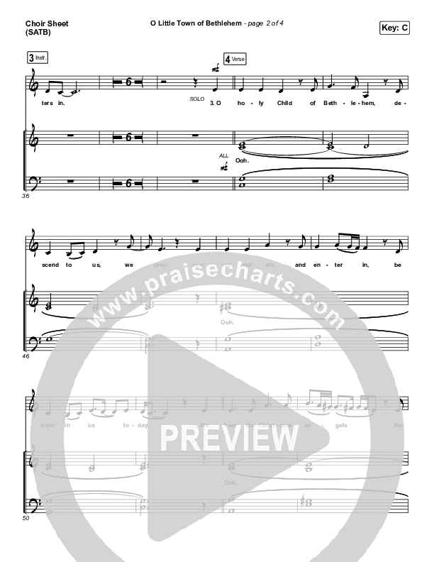 O Little Town Of Bethlehem Choir Sheet (SATB) (Tommee Profitt / Rachael Lampa)