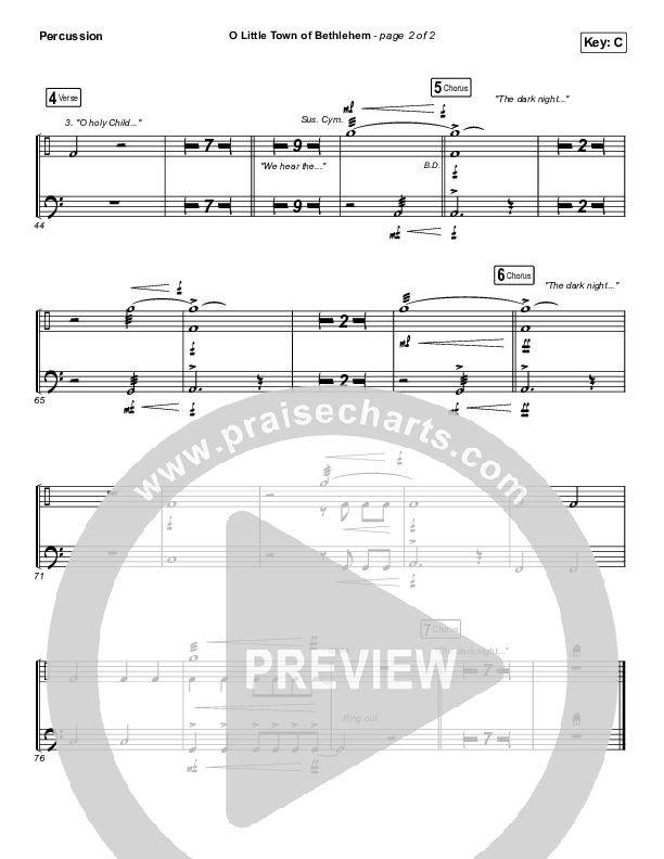 O Little Town Of Bethlehem Percussion (Tommee Profitt / Rachael Lampa)