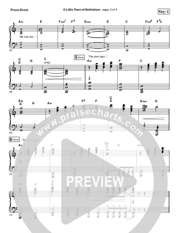 O Little Town Of Bethlehem Piano Sheet (Tommee Profitt / Rachael Lampa)