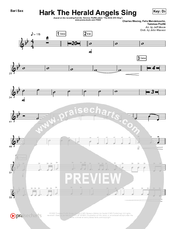 Hark The Herald Angels Sing Bari Sax (Tommee Profitt / Kari Jobe)