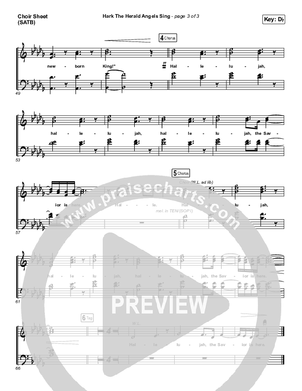 Hark The Herald Angels Sing Choir Sheet (SATB) (Tommee Profitt / Kari Jobe)