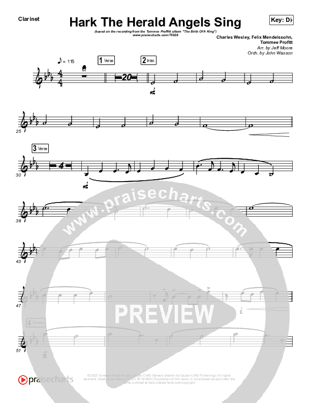 Hark The Herald Angels Sing Clarinet (Tommee Profitt / Kari Jobe)