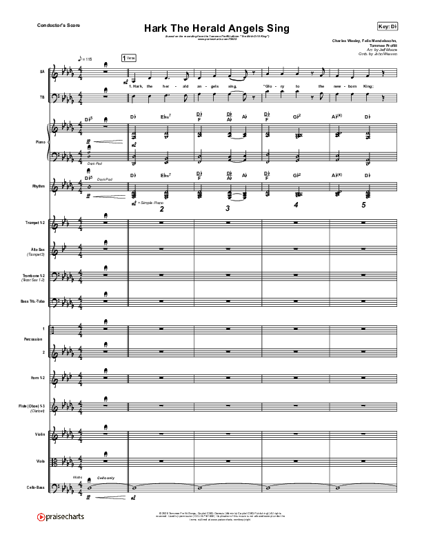 Hark The Herald Angels Sing Conductor's Score (Tommee Profitt / Kari Jobe)