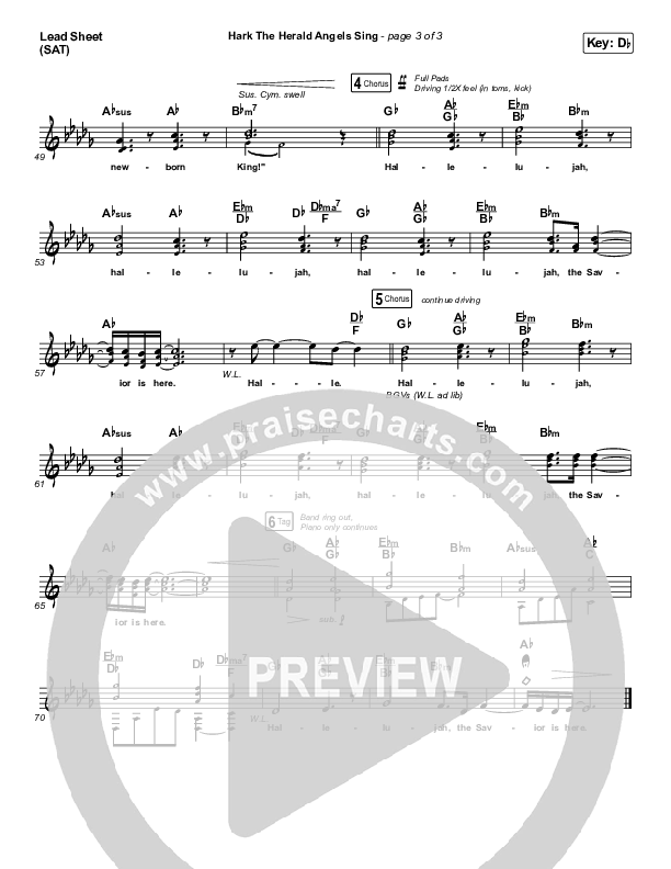 Hark The Herald Angels Sing Lead Sheet (SAT) (Tommee Profitt / Kari Jobe)