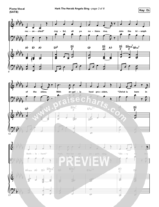 Hark The Herald Angels Sing Piano/Vocal (SATB) (Tommee Profitt / Kari Jobe)