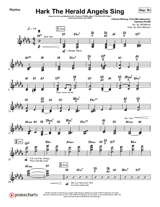 Hark The Herald Angels Sing Rhythm Chart (Tommee Profitt / Kari Jobe)