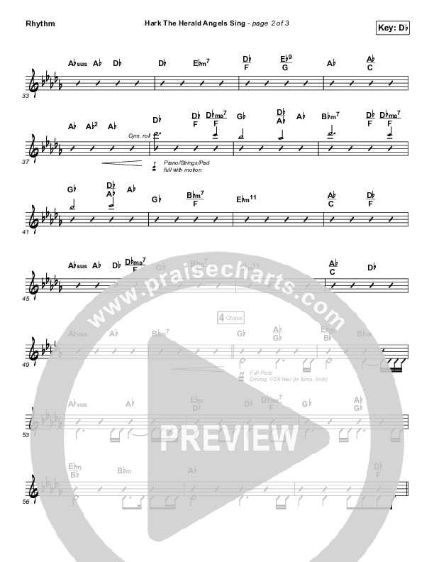 Hark The Herald Angels Sing Rhythm Chart (Tommee Profitt / Kari Jobe)