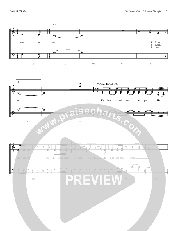 He Leadeth Me O Blessed Thought Choir Sheet (Todd Billingsley)