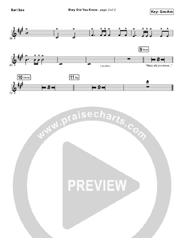 Mary Did You Know Bari Sax (Tommee Profitt / Jordan Smith)