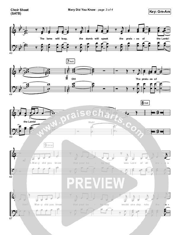 Mary Did You Know Choir Sheet (SATB) (Tommee Profitt / Jordan Smith)