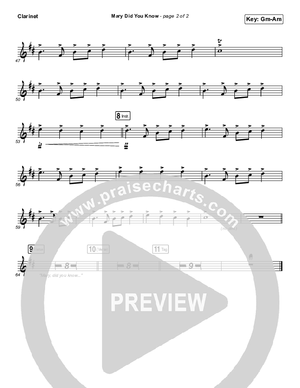 Mary Did You Know Clarinet (Tommee Profitt / Jordan Smith)