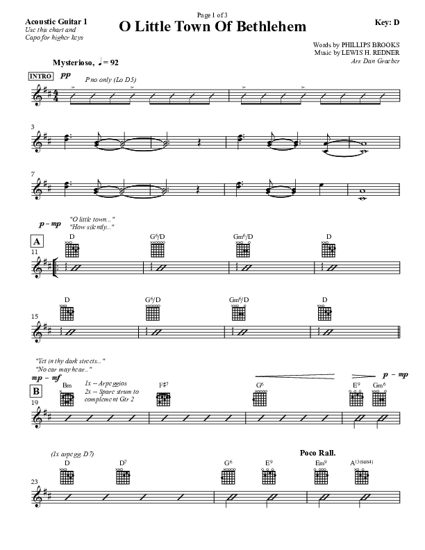O little Town Of Bethlehem Acoustic Guitar (Dan Graeber)
