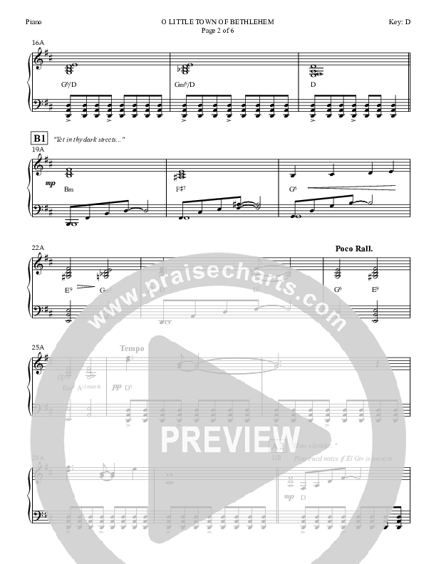 O little Town Of Bethlehem Piano Sheet (Dan Graeber)