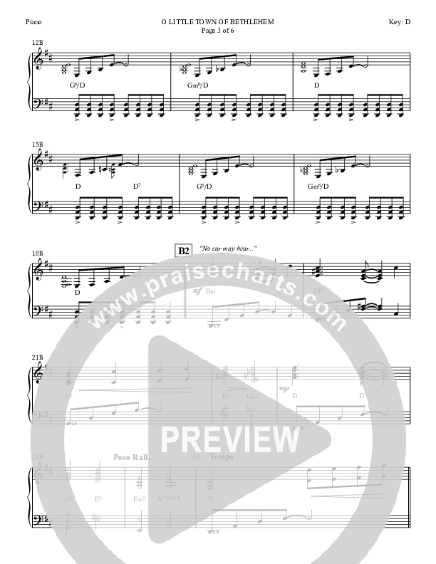 O little Town Of Bethlehem Piano Sheet (Dan Graeber)