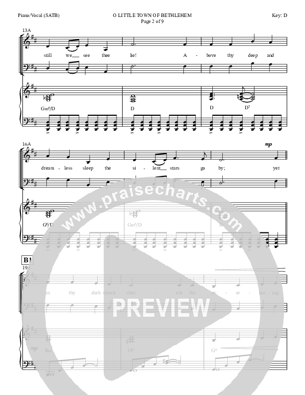O little Town Of Bethlehem Piano/Vocal & Lead (Dan Graeber)