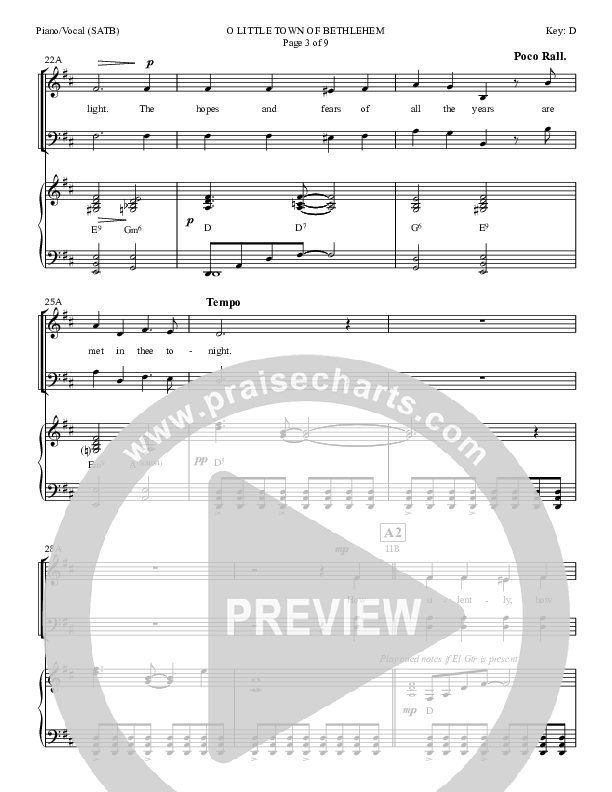 O little Town Of Bethlehem Piano/Vocal Pack (Dan Graeber)
