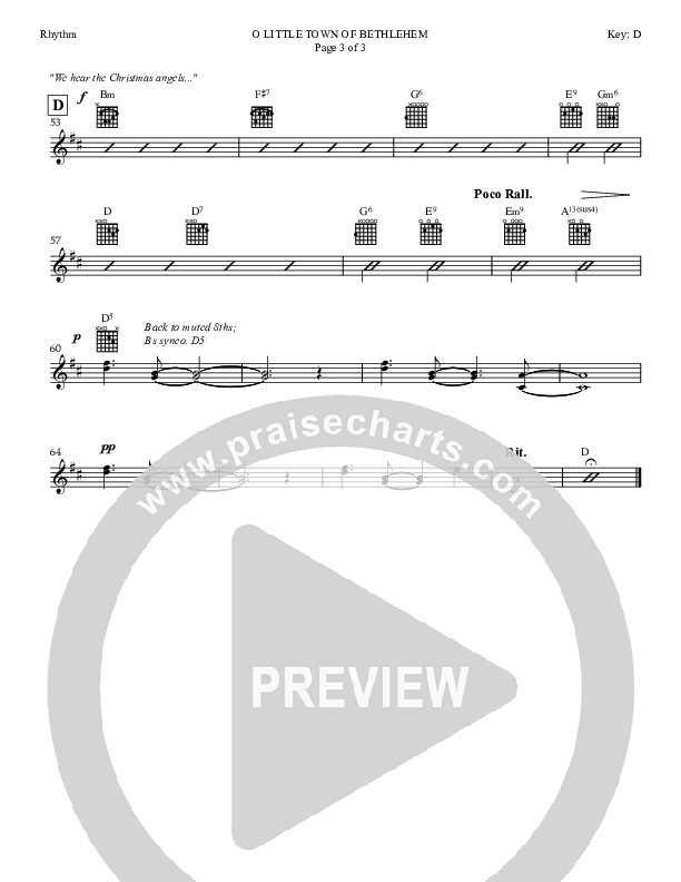 O little Town Of Bethlehem Rhythm Chart (Dan Graeber)