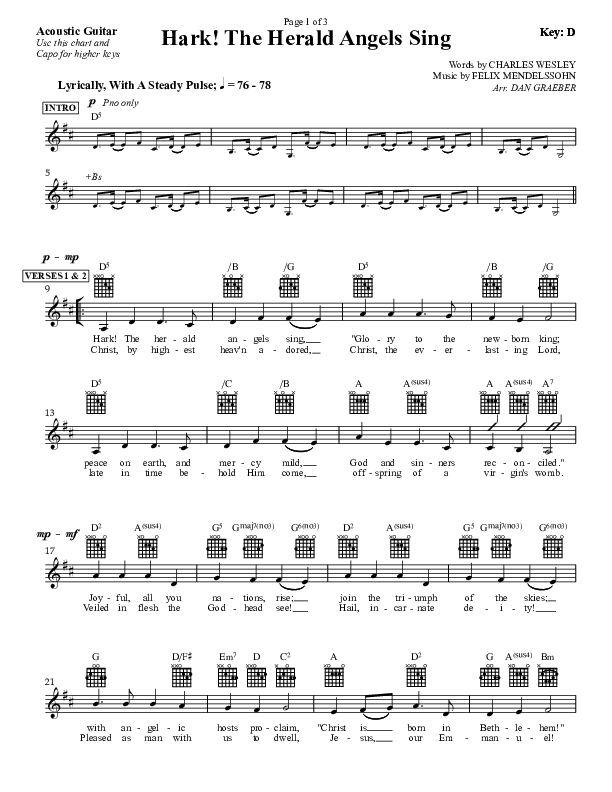 Hark The Herald Angels Sing Acoustic Guitar (Dan Graeber)