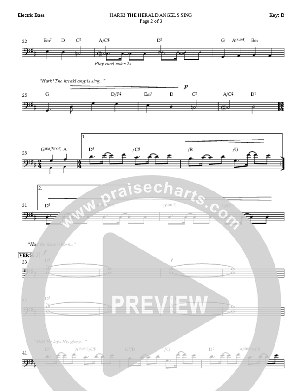 Hark The Herald Angels Sing Bass Guitar (Dan Graeber)