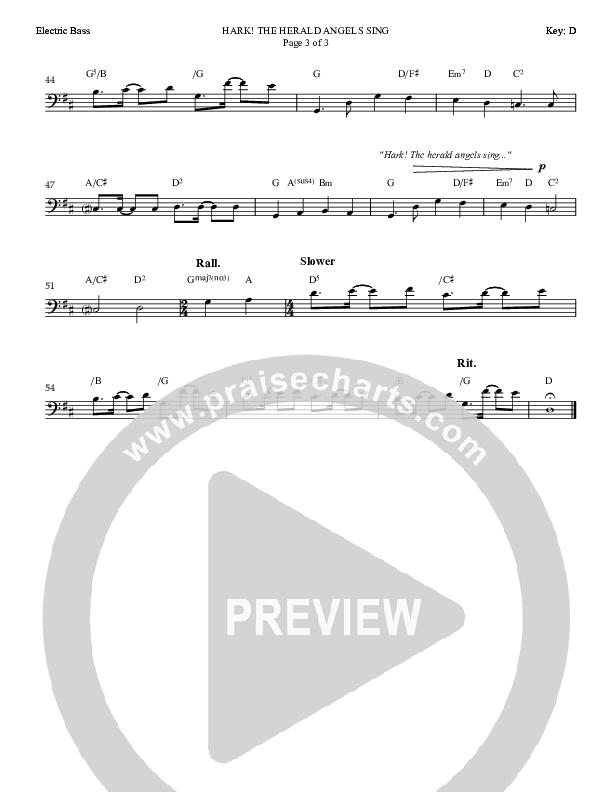 Hark The Herald Angels Sing Bass Guitar (Dan Graeber)