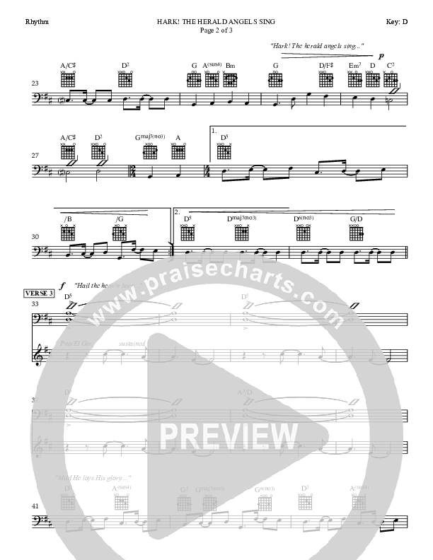 Hark The Herald Angels Sing Rhythm Chart (Dan Graeber)