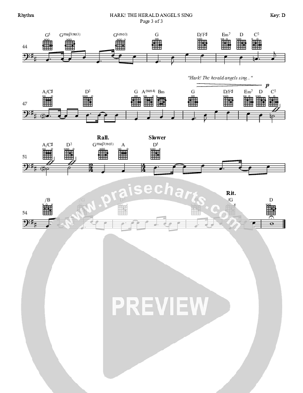 Hark The Herald Angels Sing Rhythm Chart (Dan Graeber)