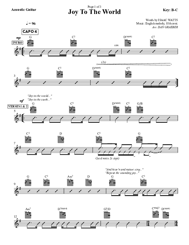 Joy To The World Acoustic Guitar (Dan Graeber)