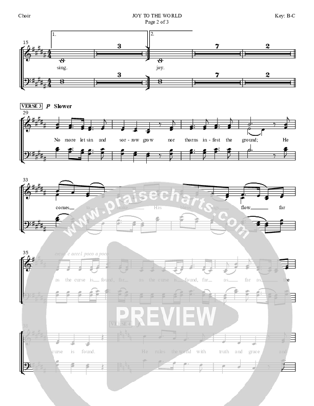 Joy To The World Choir Vocals (SATB) (Dan Graeber)