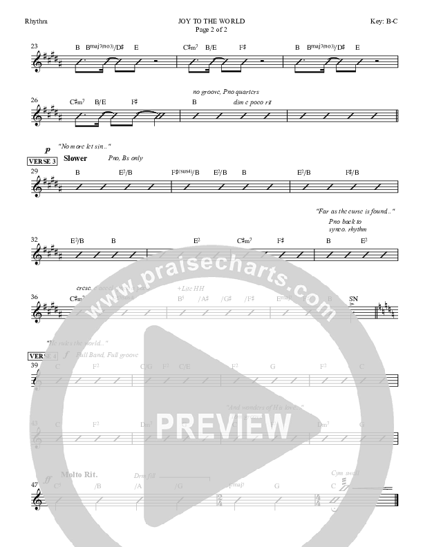 Joy To The World Rhythm Chart (Dan Graeber)