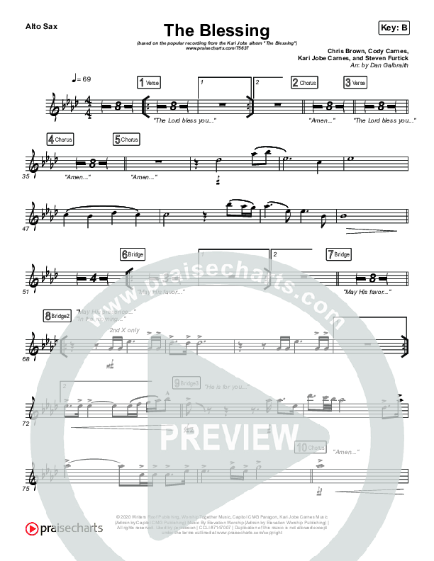 The Blessing Alto Sax (Kari Jobe / Cody Carnes)