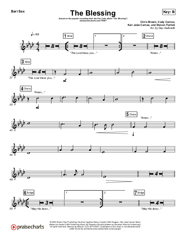 The Blessing Bari Sax (Kari Jobe / Cody Carnes)