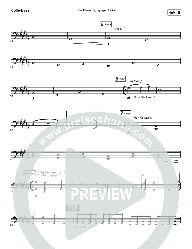 The Blessing Cello/Bass (Kari Jobe / Cody Carnes)