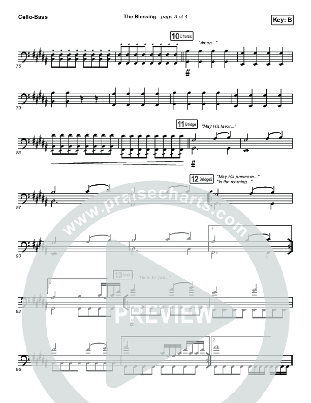 The Blessing Cello/Bass (Kari Jobe / Cody Carnes)