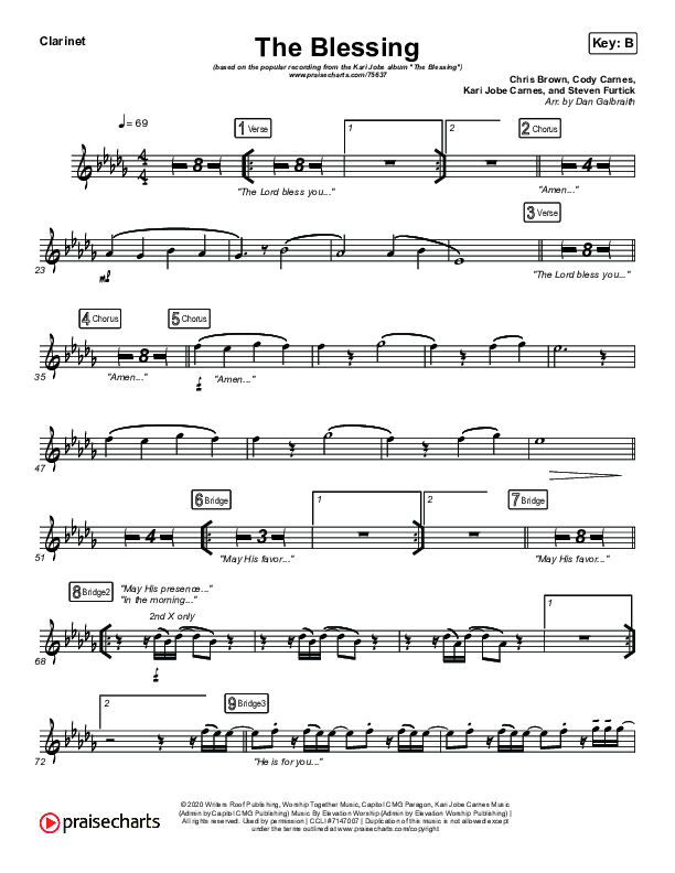 The Blessing Clarinet (Kari Jobe / Cody Carnes)