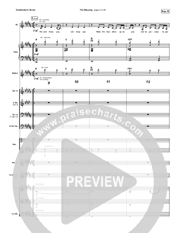 The Blessing Conductor's Score (Kari Jobe / Cody Carnes)