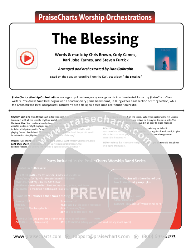 The Blessing Cover Sheet (Kari Jobe / Cody Carnes)