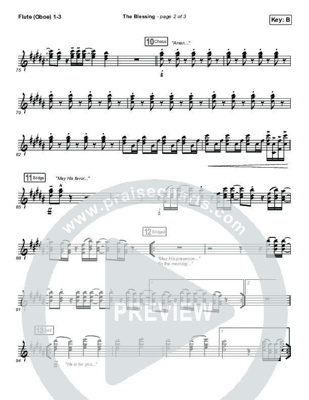 The Blessing Flute/Oboe 1/2/3 (Kari Jobe / Cody Carnes)