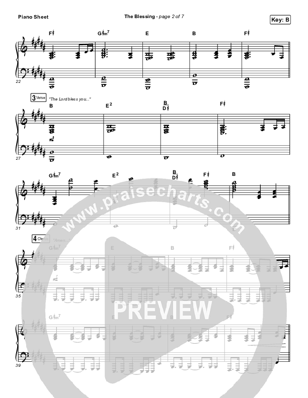 The Blessing Piano Sheet (Kari Jobe / Cody Carnes)