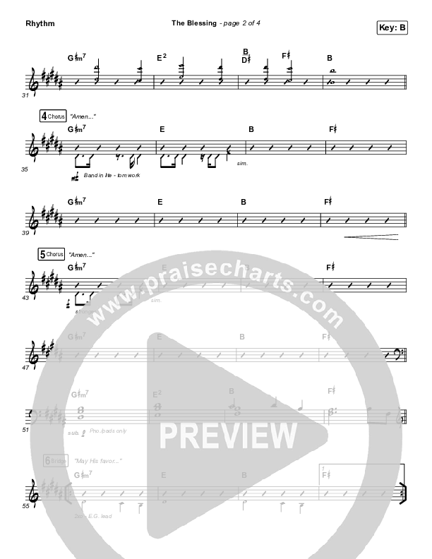 The Blessing Rhythm Chart (Kari Jobe / Cody Carnes)