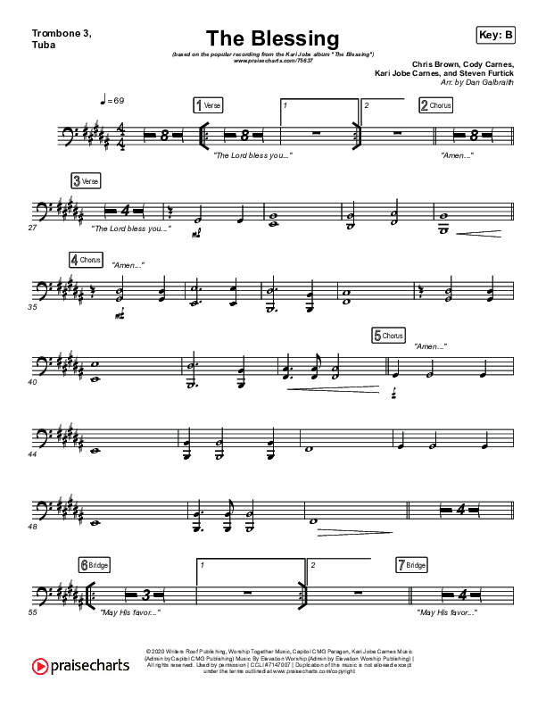 The Blessing Trombone 3/Tuba (Kari Jobe / Cody Carnes)