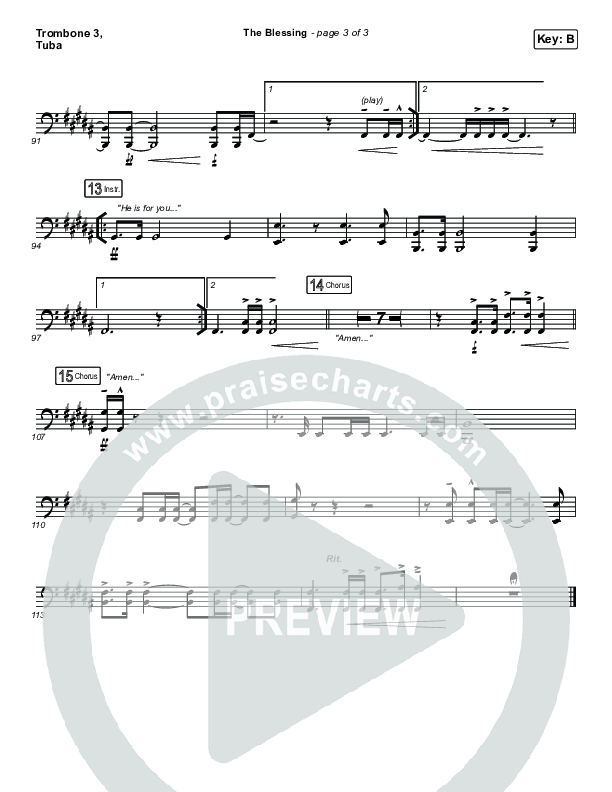 The Blessing Trombone 3/Tuba (Kari Jobe / Cody Carnes)