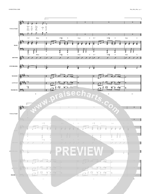 Holy Holy Holy Conductor's Score (Todd Billingsley)