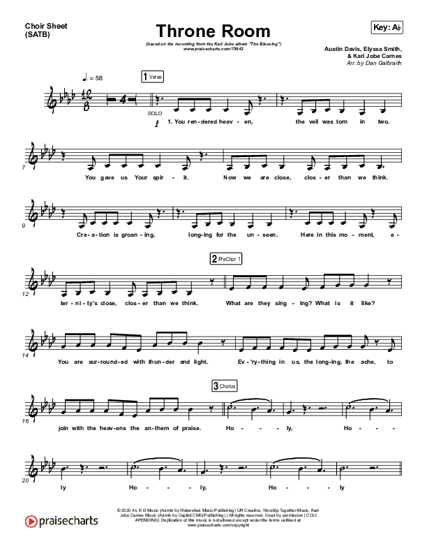 Throne Room Choir Vocals (SATB) (Kari Jobe)